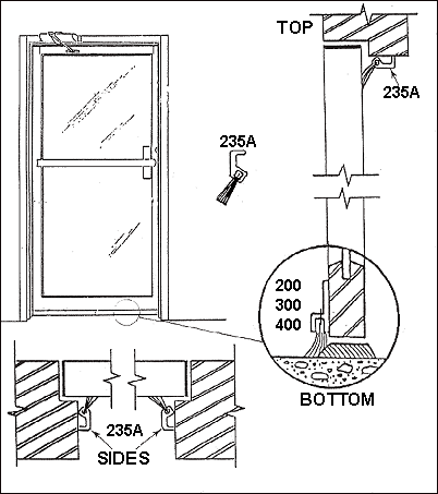 Standard door weather strip guide